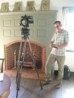 Derrick and camera in the Hall of the JLMH