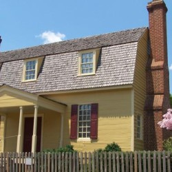 Exterior photo, crepe myrtles