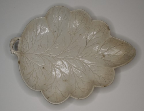 Salt-Glazed Stoneware Dish (Shape of Leaf)