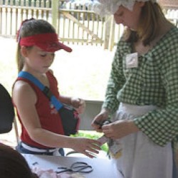 Exterior photo, making rag dolls