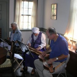 Interior photo, dulcimer players