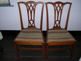 Pair of Cherry Chippendale Chairs