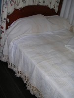 White Hand-Woven Bedspread