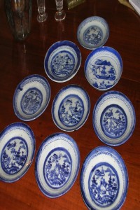 Ten Small Canton Dessert Plates