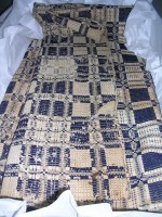 Blue and White Woven Spread