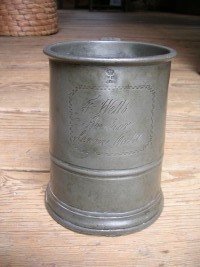 Pewter Quart Tankard - F. Wells