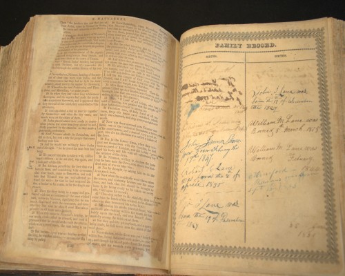 William Lane’s Bible Entries